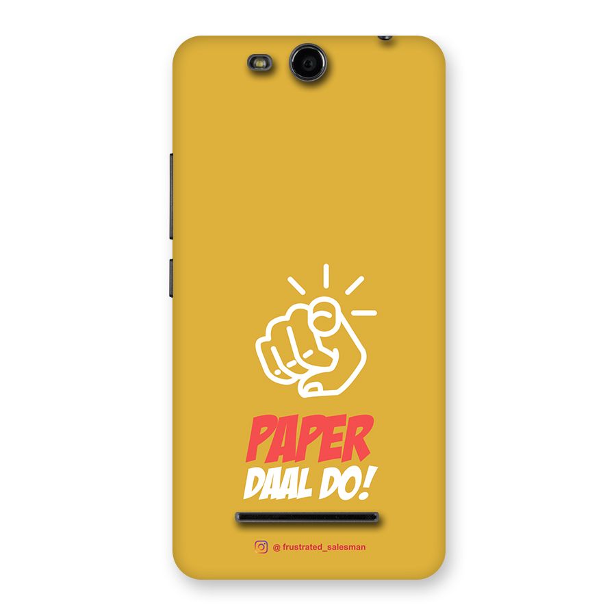 Paper Daal Do Mustard Yellow Back Case for Micromax Canvas Juice 3 Q392