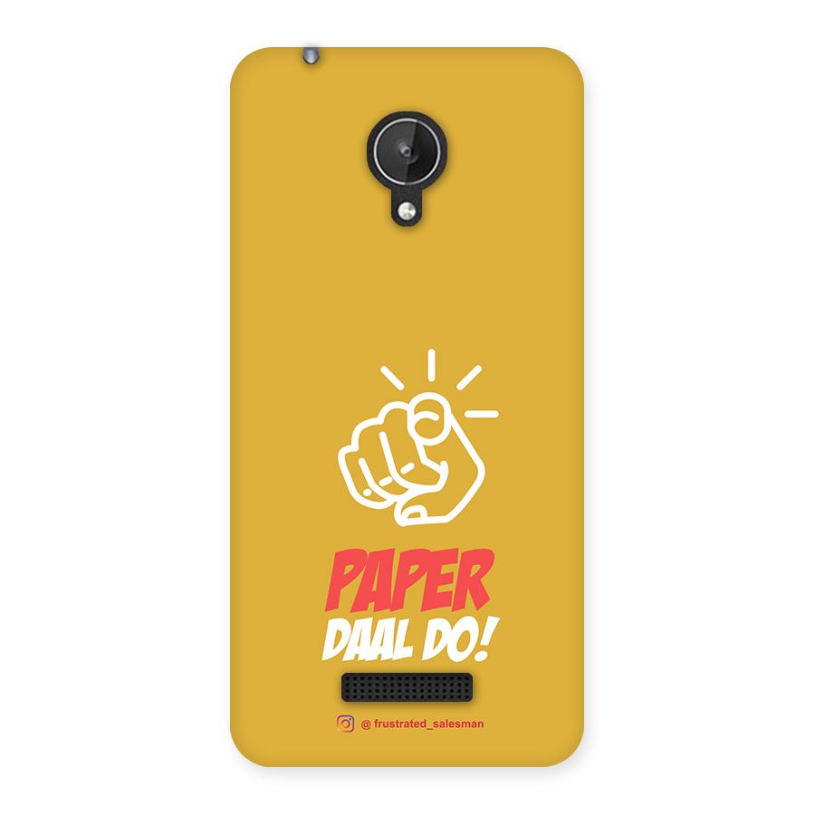Paper Daal Do Mustard Yellow Back Case for Micromax Canvas Spark Q380