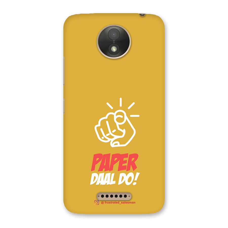 Paper Daal Do Mustard Yellow Back Case for Moto C Plus
