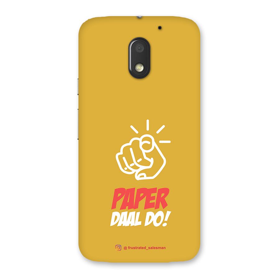 Paper Daal Do Mustard Yellow Back Case for Moto E3 Power