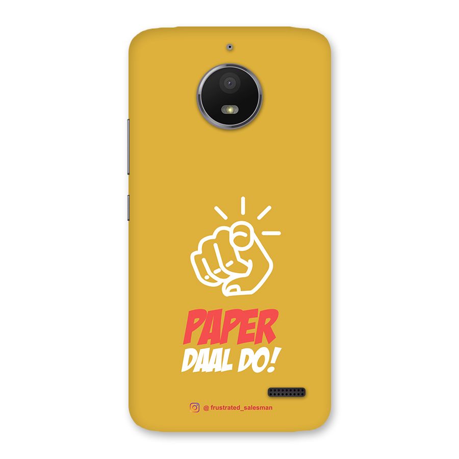 Paper Daal Do Mustard Yellow Back Case for Moto E4
