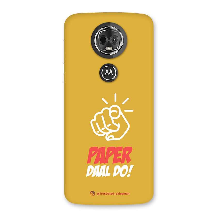 Paper Daal Do Mustard Yellow Back Case for Moto E5 Plus