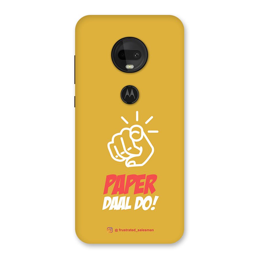 Paper Daal Do Mustard Yellow Back Case for Moto G7