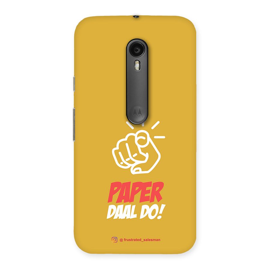 Paper Daal Do Mustard Yellow Back Case for Moto G Turbo