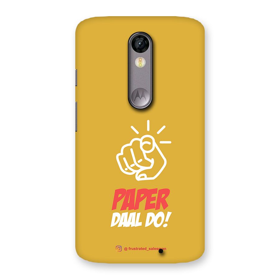 Paper Daal Do Mustard Yellow Back Case for Moto X Force