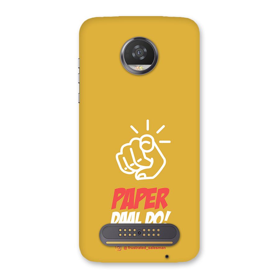 Paper Daal Do Mustard Yellow Back Case for Moto Z2 Play