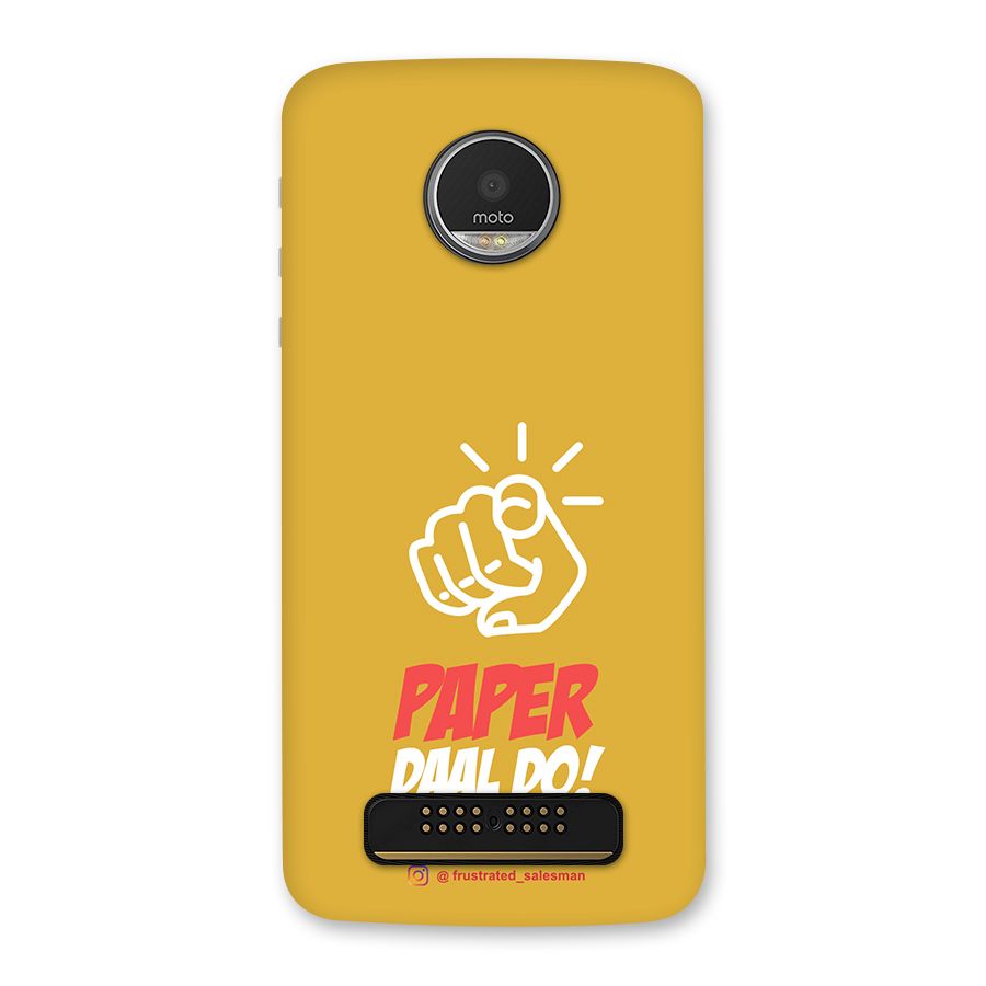 Paper Daal Do Mustard Yellow Back Case for Moto Z Play