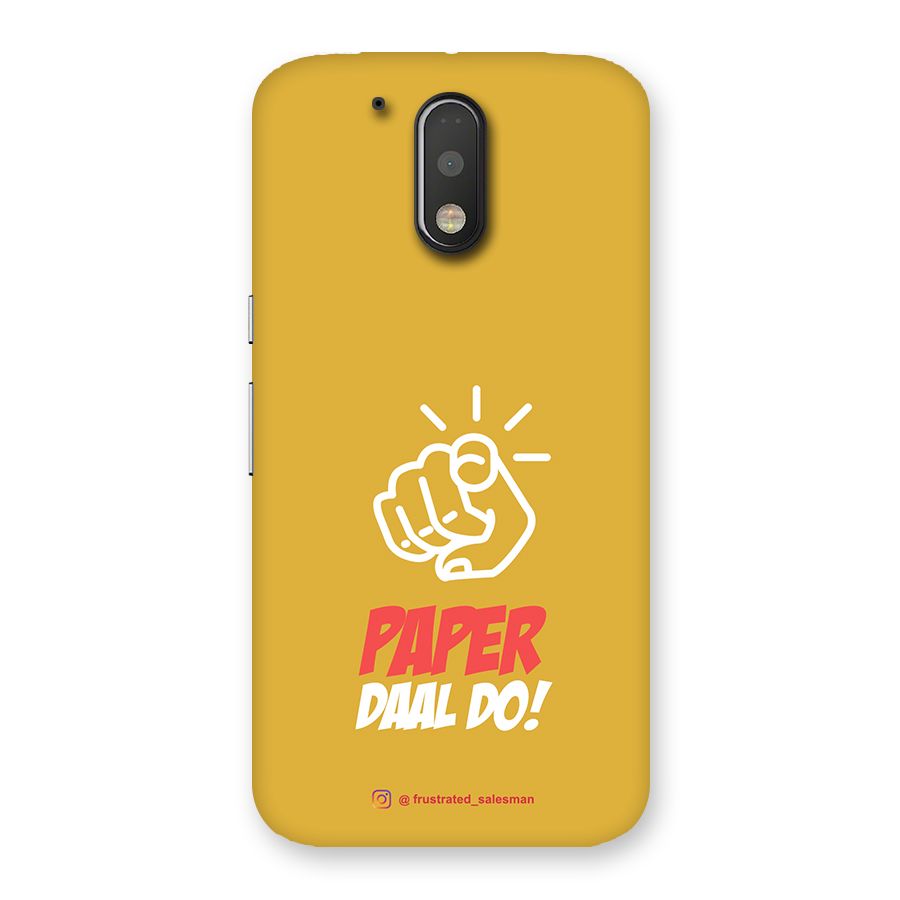 Paper Daal Do Mustard Yellow Back Case for Motorola Moto G4