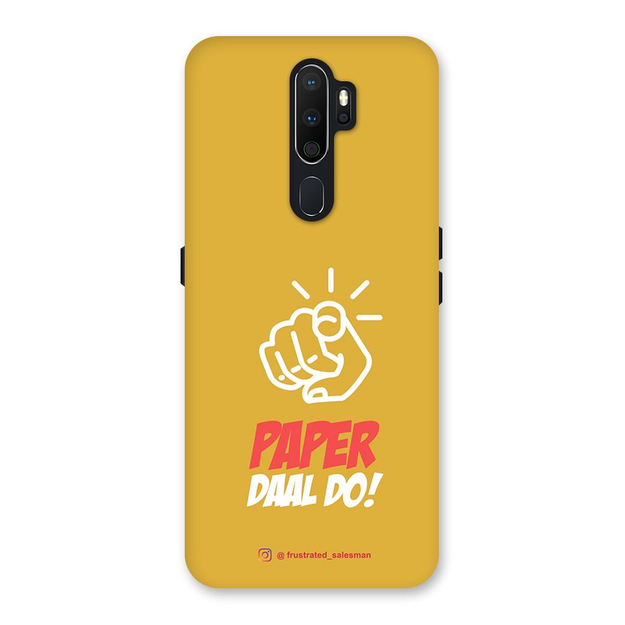 Paper Daal Do Mustard Yellow Back Case for Oppo A5 (2020)