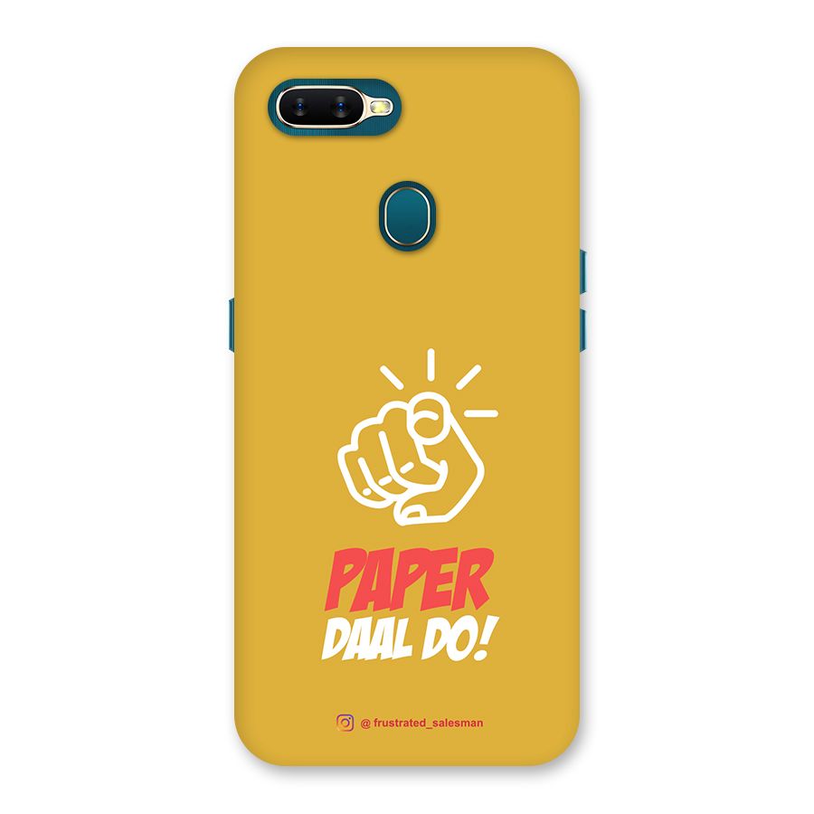 Paper Daal Do Mustard Yellow Back Case for Oppo A7