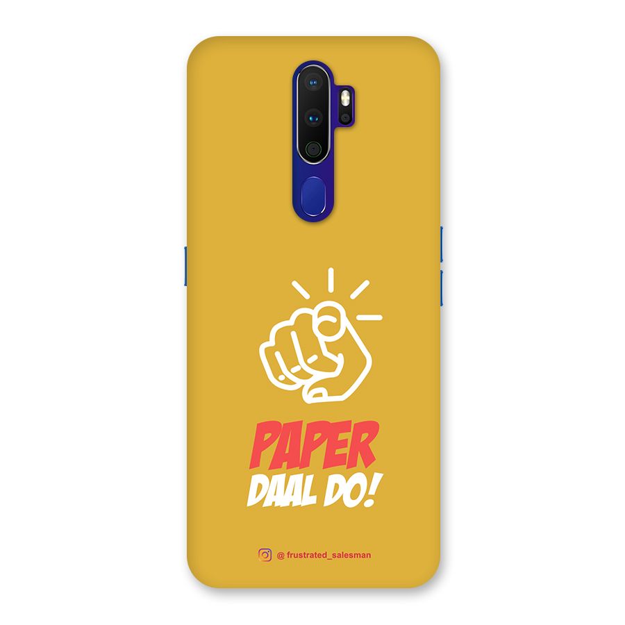 Paper Daal Do Mustard Yellow Back Case for Oppo A9 (2020)
