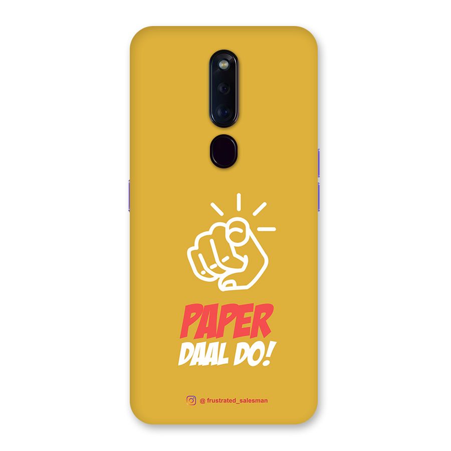 Paper Daal Do Mustard Yellow Back Case for Oppo F11 Pro