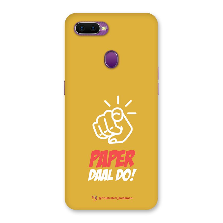 Paper Daal Do Mustard Yellow Back Case for Oppo F9