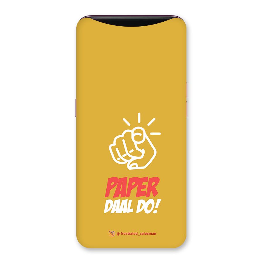 Paper Daal Do Mustard Yellow Back Case for Oppo Find X