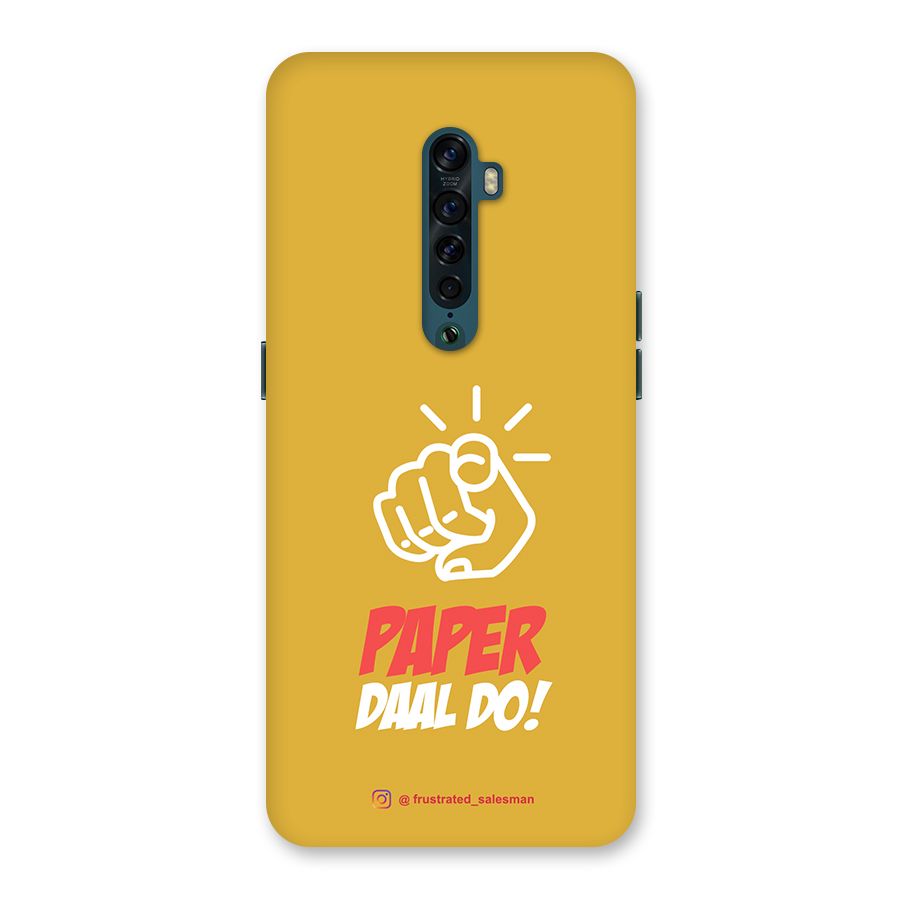 Paper Daal Do Mustard Yellow Back Case for Oppo Reno2