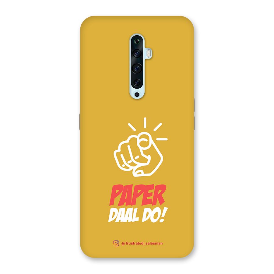 Paper Daal Do Mustard Yellow Back Case for Oppo Reno2 F