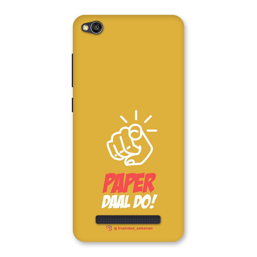 Paper Daal Do Mustard Yellow Back Case for Redmi 4A