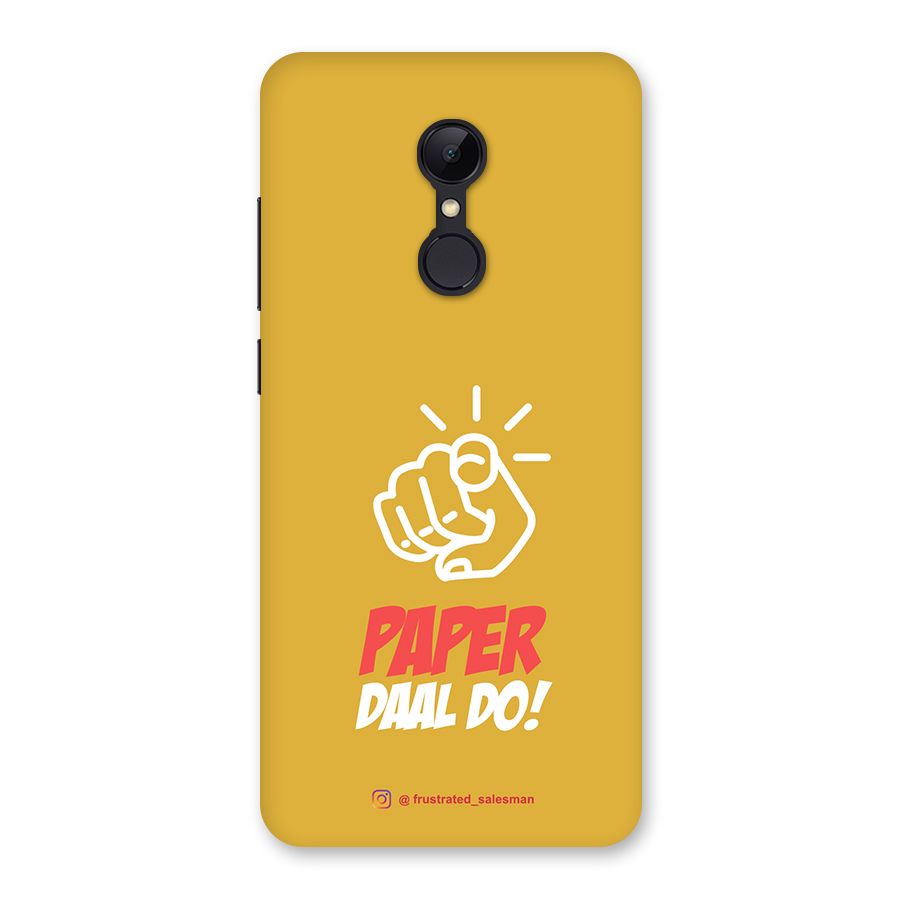 Paper Daal Do Mustard Yellow Back Case for Redmi 5