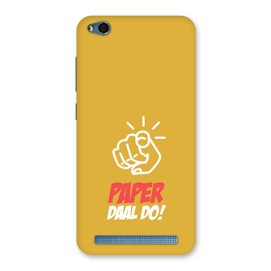 Paper Daal Do Mustard Yellow Back Case for Redmi 5A