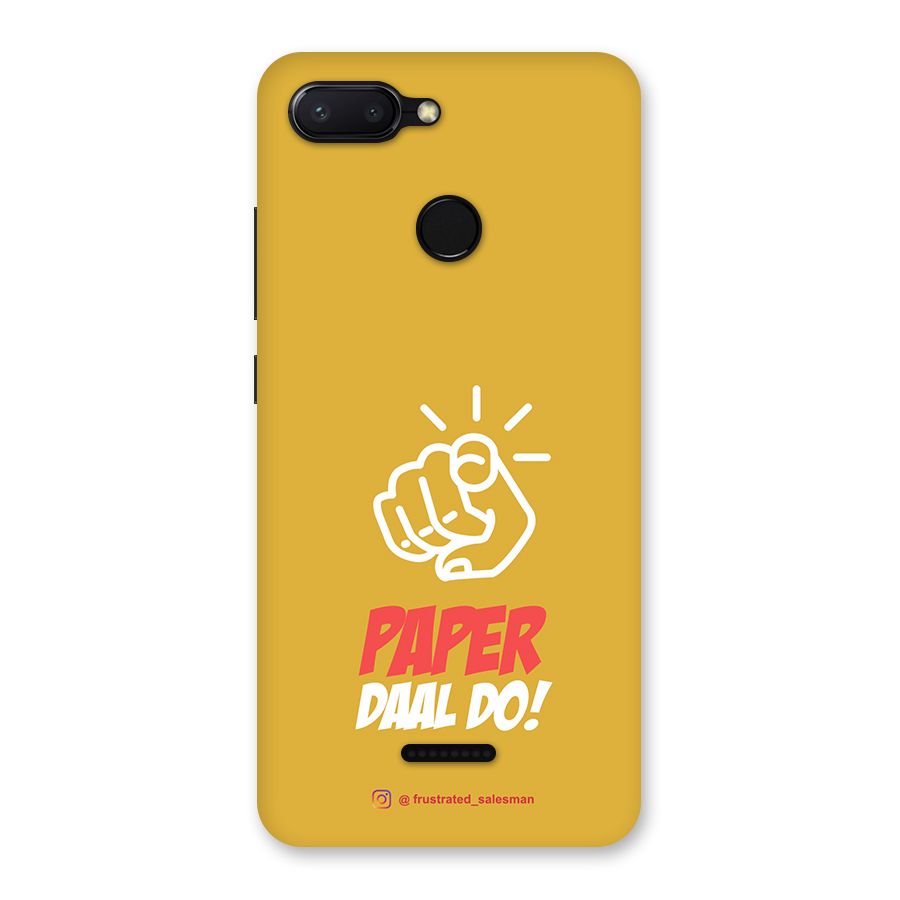Paper Daal Do Mustard Yellow Back Case for Redmi 6