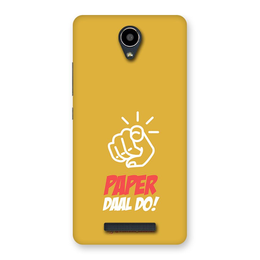 Paper Daal Do Mustard Yellow Back Case for Redmi Note 2