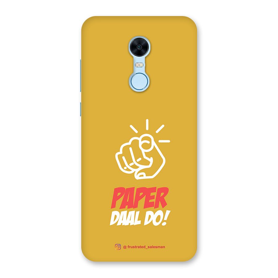 Paper Daal Do Mustard Yellow Back Case for Redmi Note 5