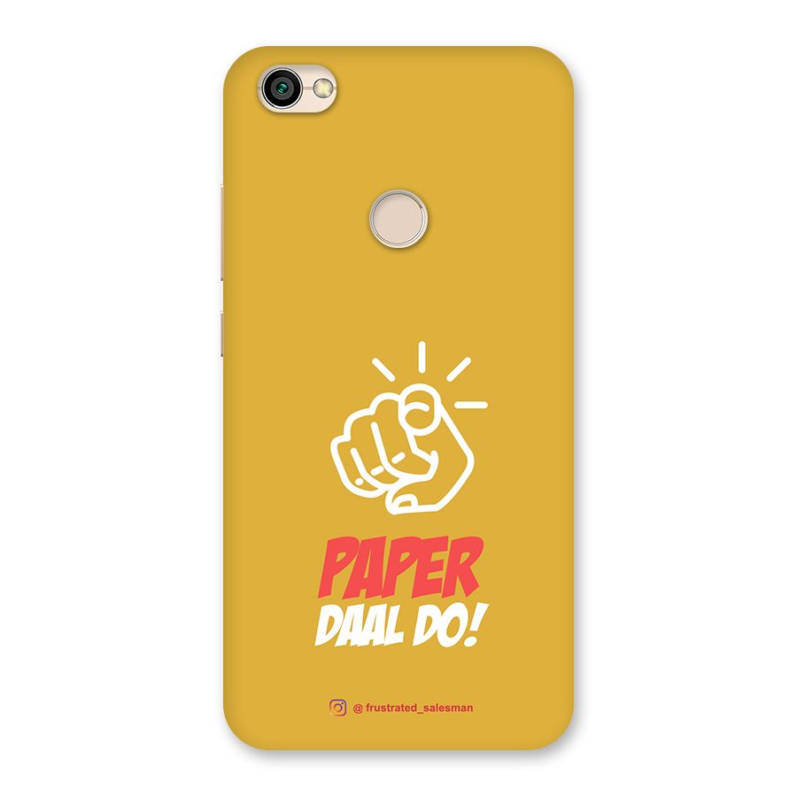 Paper Daal Do Mustard Yellow Back Case for Redmi Y1 2017
