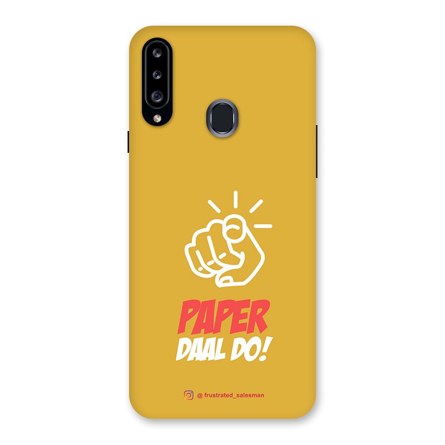 Paper Daal Do Mustard Yellow Back Case for Samsung Galaxy A20s