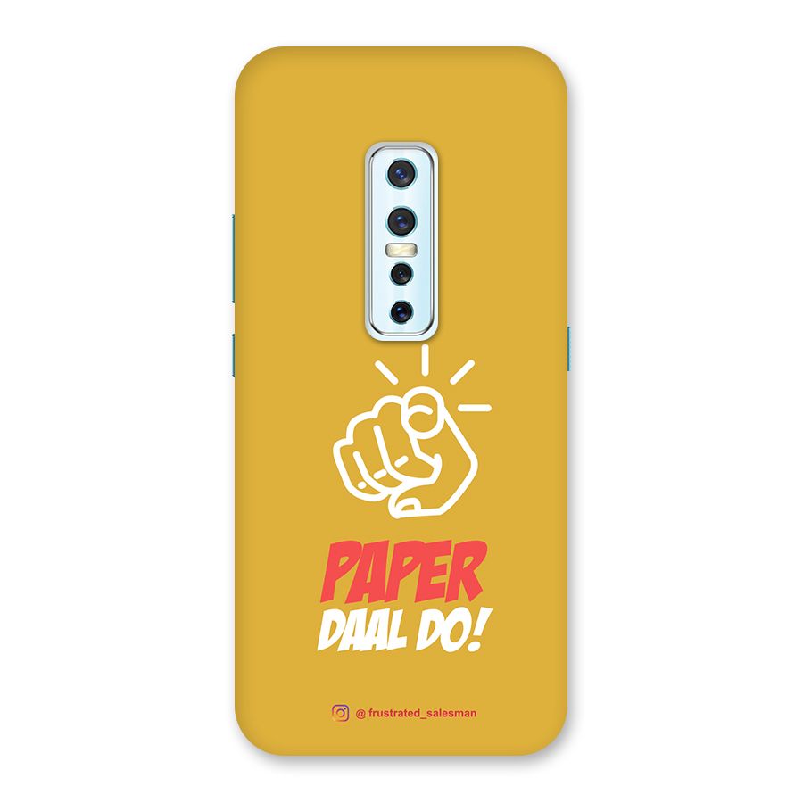 Paper Daal Do Mustard Yellow Back Case for Vivo V17 Pro