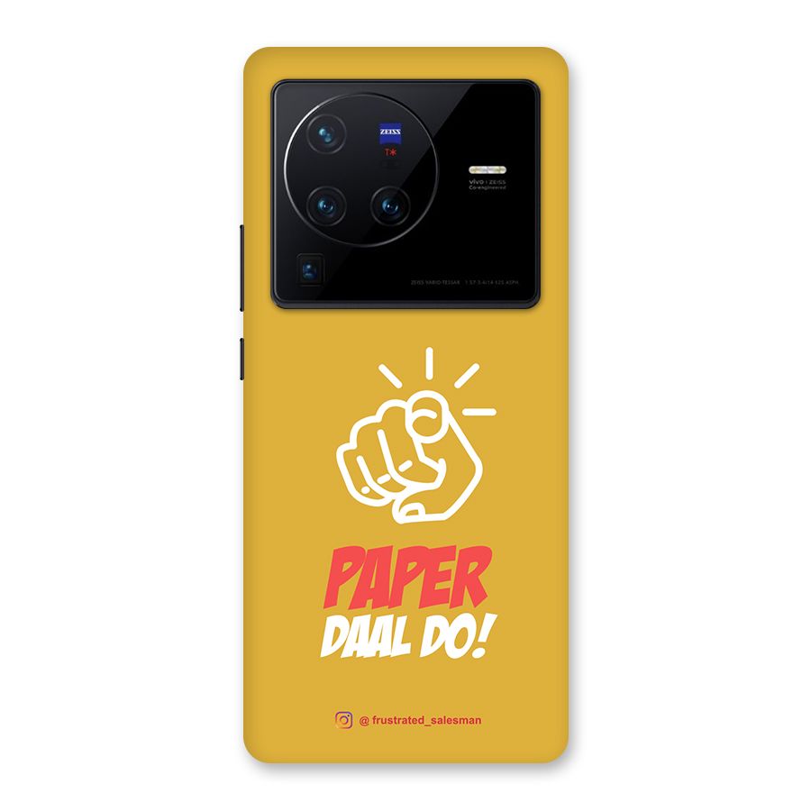 Paper Daal Do Mustard Yellow Back Case for Vivo X80 Pro