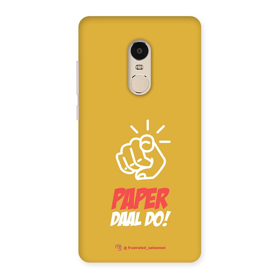 Paper Daal Do Mustard Yellow Back Case for Xiaomi Redmi Note 4