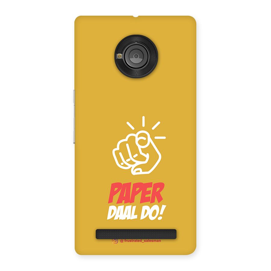 Paper Daal Do Mustard Yellow Back Case for Yu Yuphoria