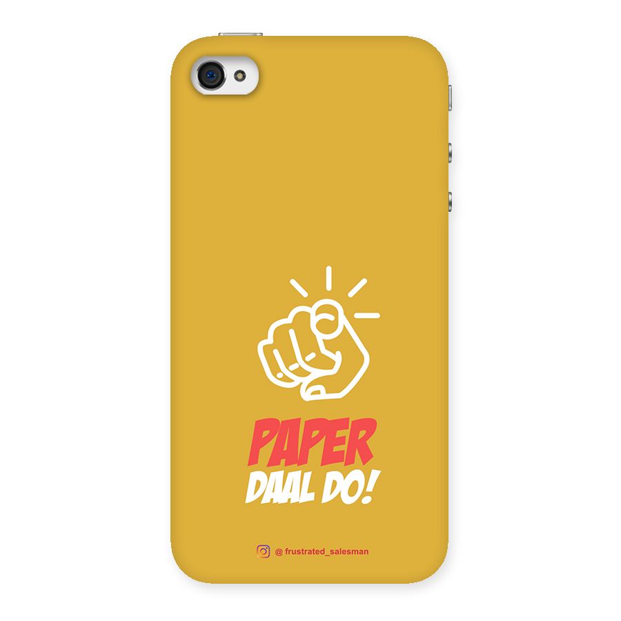 Paper Daal Do Mustard Yellow Back Case for iPhone 4 4s