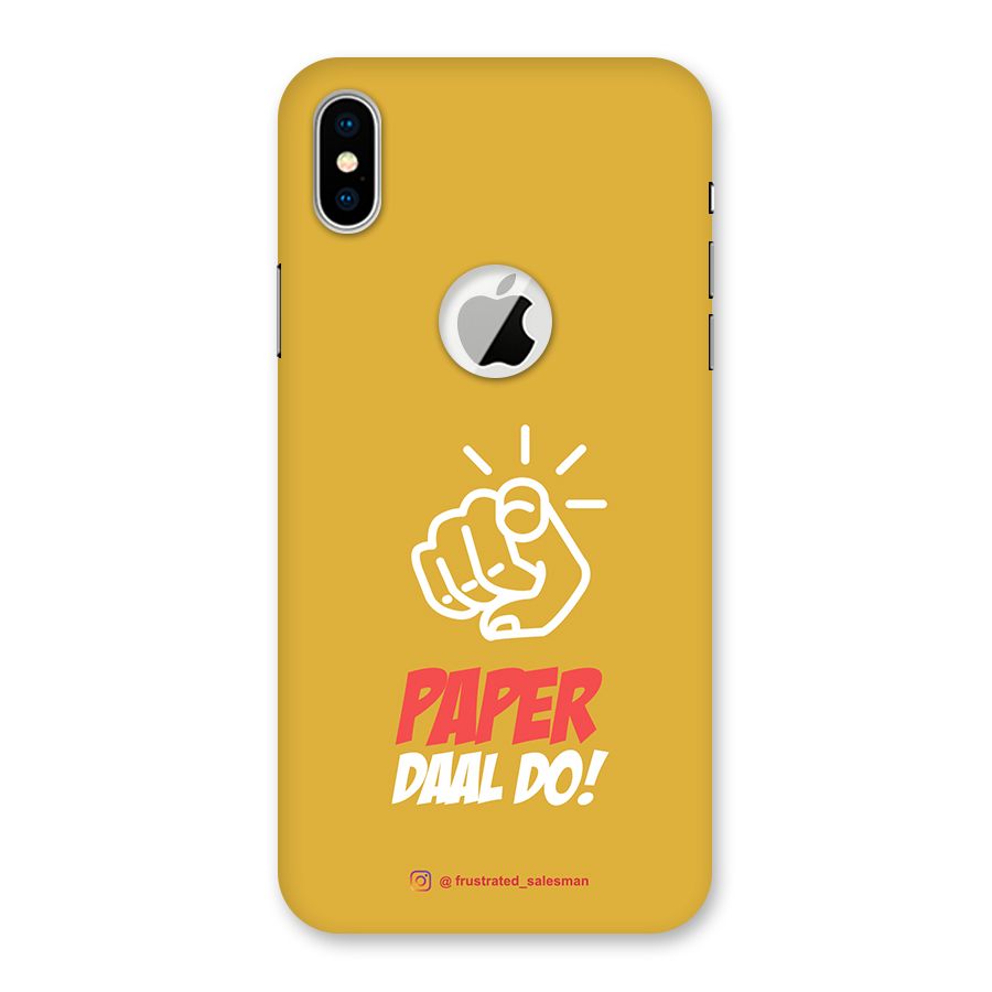Paper Daal Do Mustard Yellow Back Case for iPhone X Logo Cut