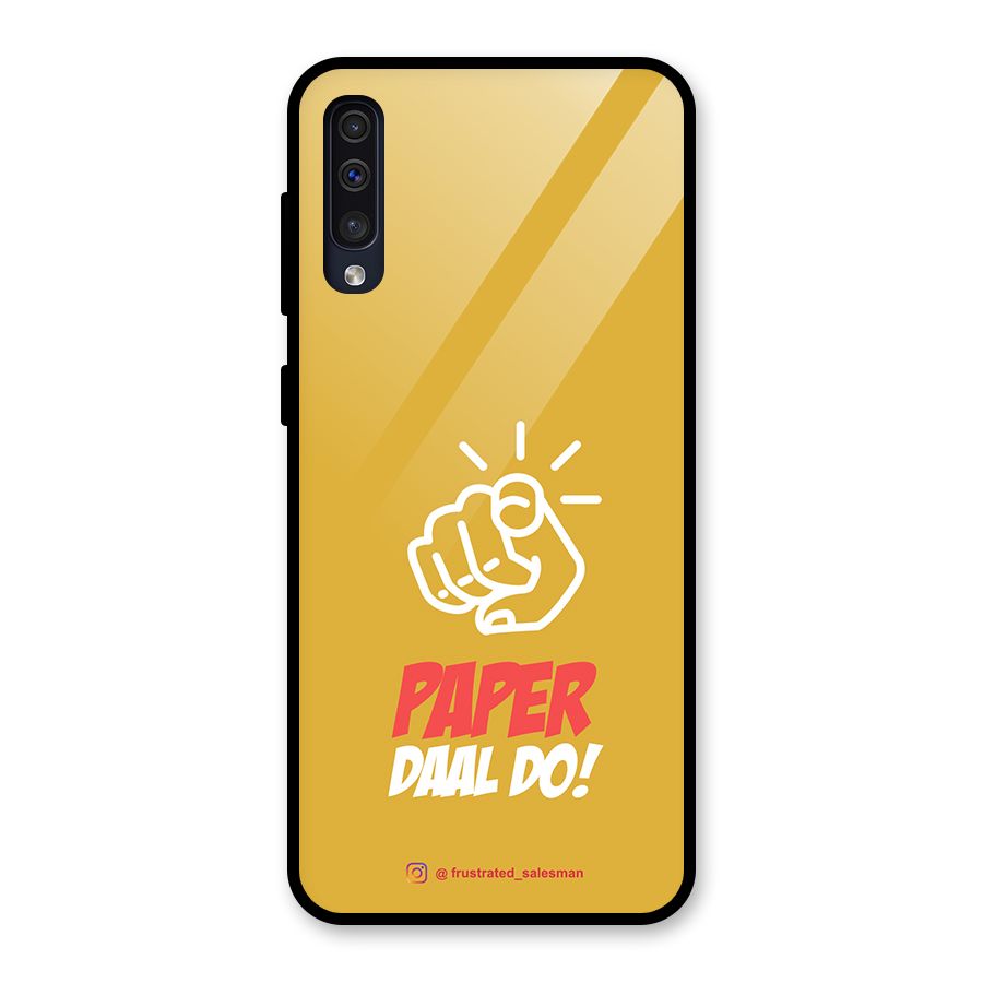 Paper Daal Do Mustard Yellow Glass Back Case for Galaxy A50s