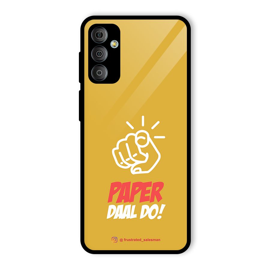 Paper Daal Do Mustard Yellow Glass Back Case for Galaxy F23