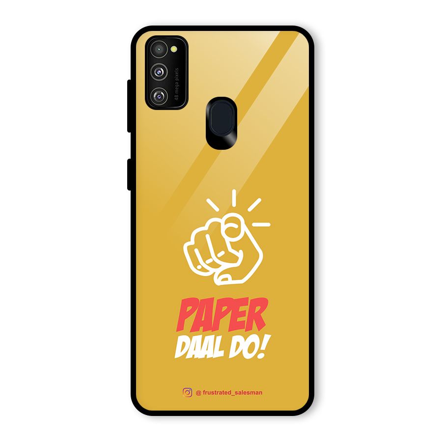 Paper Daal Do Mustard Yellow Glass Back Case for Galaxy M30s