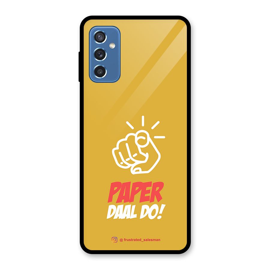 Paper Daal Do Mustard Yellow Glass Back Case for Galaxy M52 5G