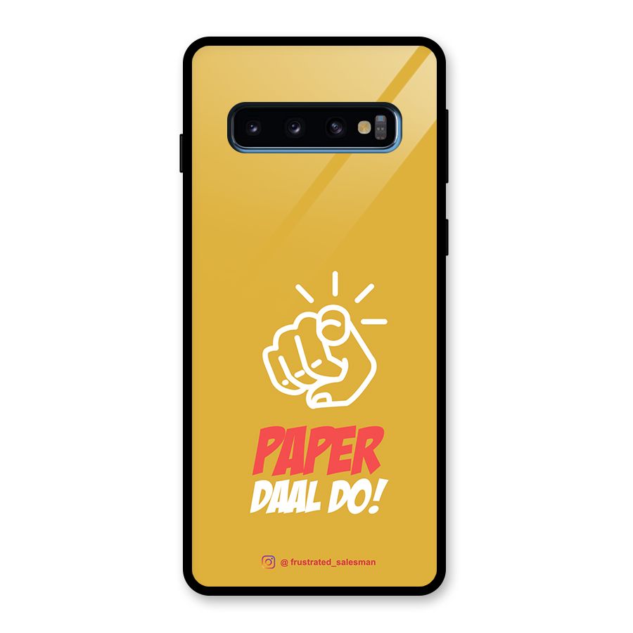 Paper Daal Do Mustard Yellow Glass Back Case for Galaxy S10