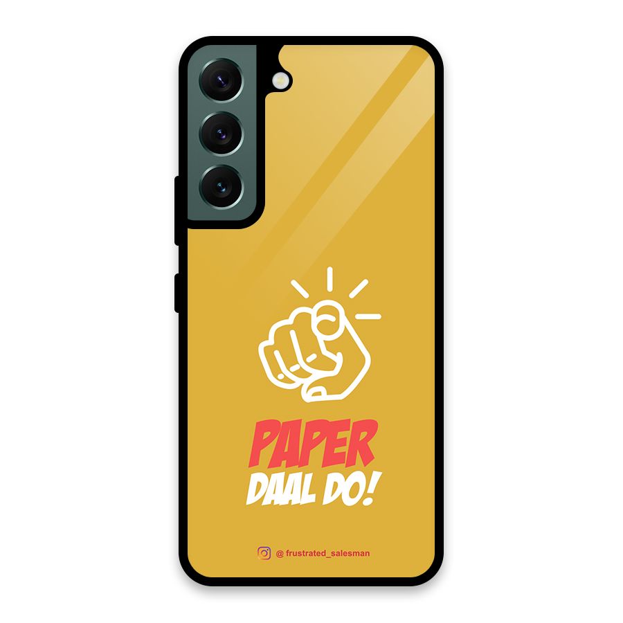 Paper Daal Do Mustard Yellow Glass Back Case for Galaxy S22 5G