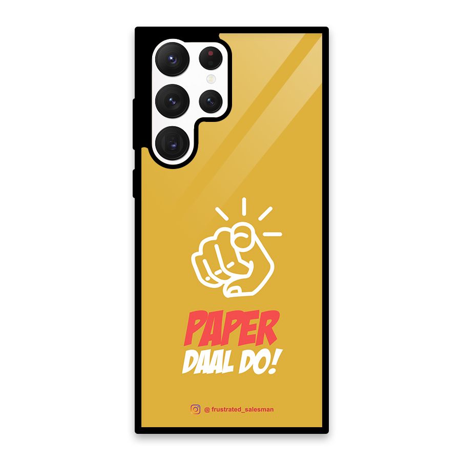 Paper Daal Do Mustard Yellow Glass Back Case for Galaxy S22 Ultra 5G