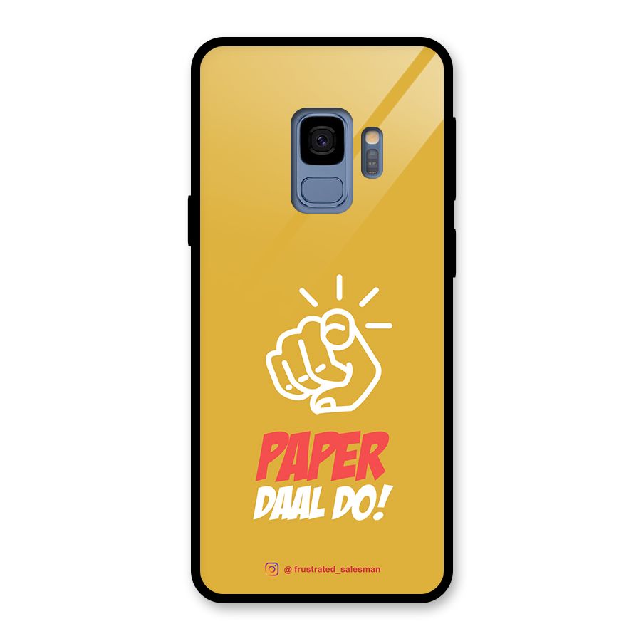 Paper Daal Do Mustard Yellow Glass Back Case for Galaxy S9