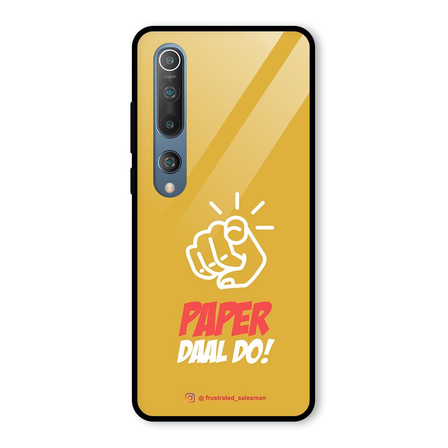 Paper Daal Do Mustard Yellow Glass Back Case for Mi 10