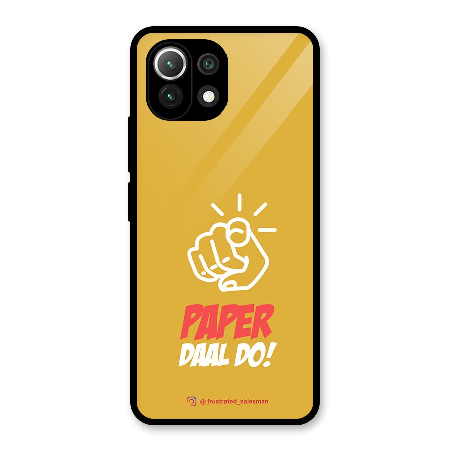 Paper Daal Do Mustard Yellow Glass Back Case for Mi 11 Lite NE 5G