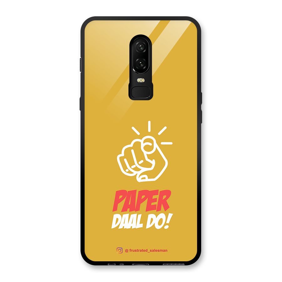 Paper Daal Do Mustard Yellow Glass Back Case for OnePlus 6