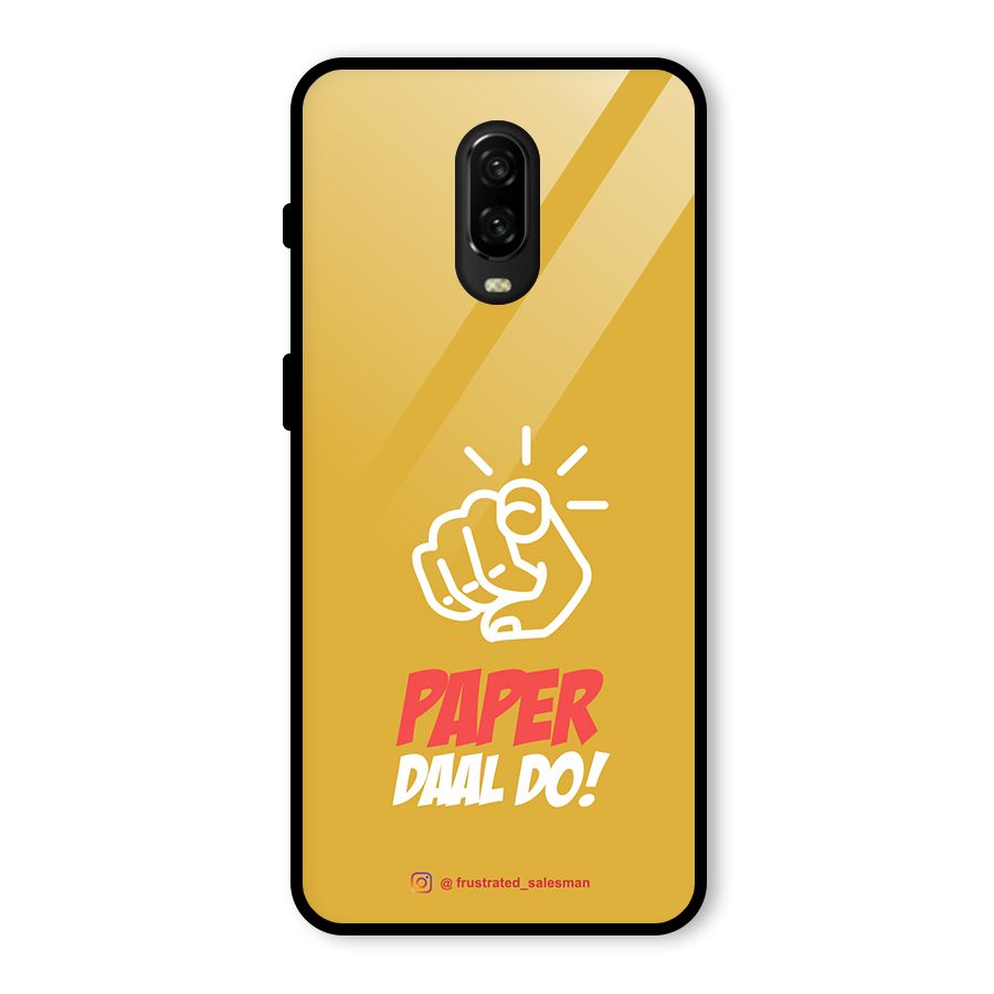 Paper Daal Do Mustard Yellow Glass Back Case for OnePlus 6T