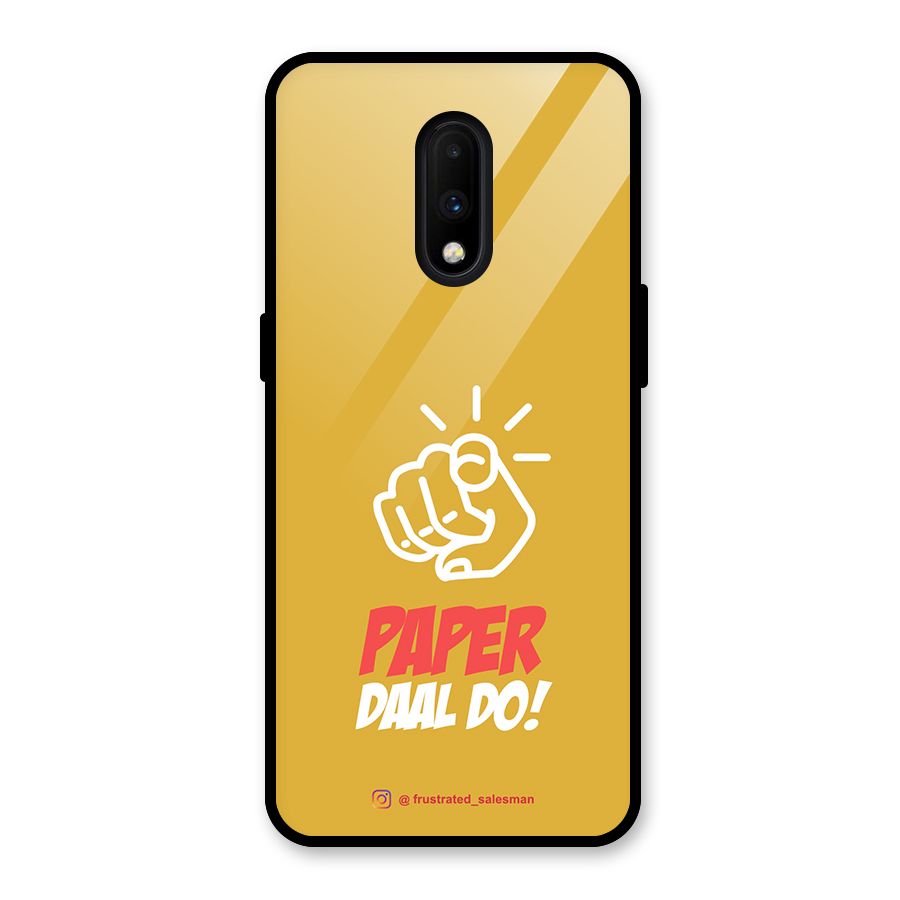 Paper Daal Do Mustard Yellow Glass Back Case for OnePlus 7