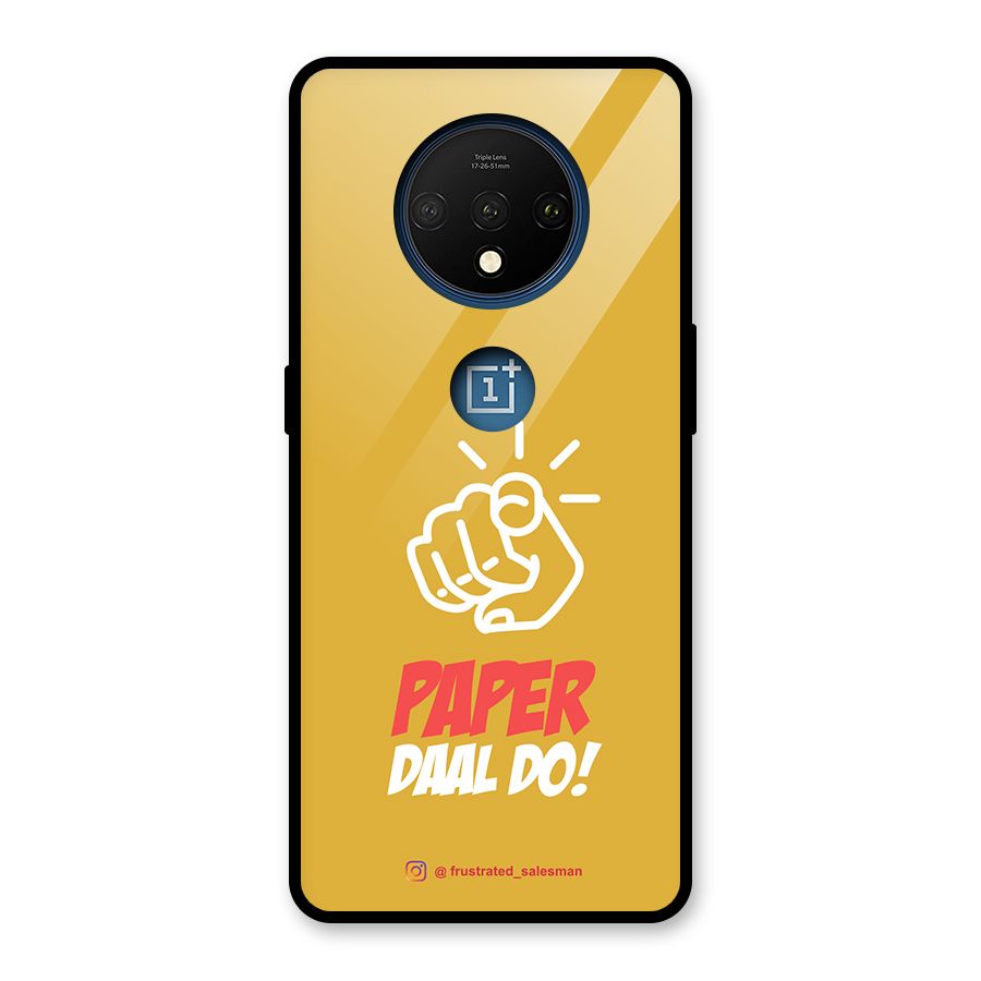Paper Daal Do Mustard Yellow Glass Back Case for OnePlus 7T