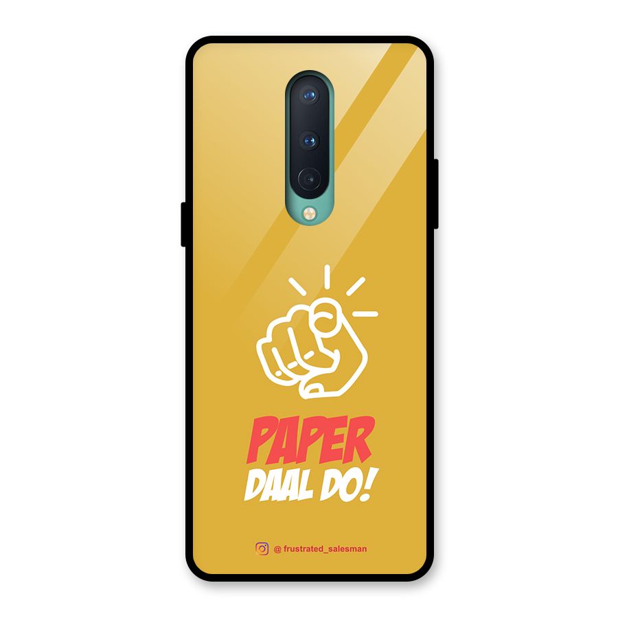 Paper Daal Do Mustard Yellow Glass Back Case for OnePlus 8