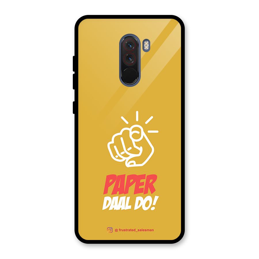 Paper Daal Do Mustard Yellow Glass Back Case for Poco F1